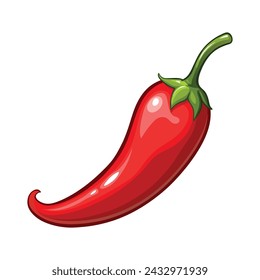 Red Chili Pepper Illustration on White Background