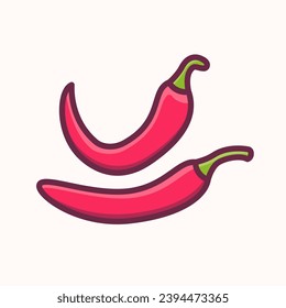 Red Chili pepper Illustration, Vegetable healthy food vector illustration