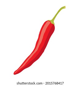Red chili pepper isolated on white background.