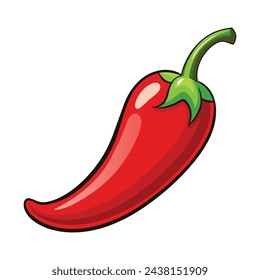 Red chili pepper isolated on white background