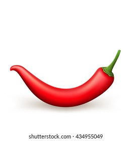 roter Chilischoten einzeln auf weißem Hintergrund.Roter scharfer Chilischoten. EPS10-Vektorillustration im Lieferumfang enthalten