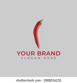 Red Chili Pepper Letter I Design Vector