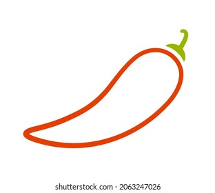 Red chili pepper. Chili level icon. Spice level mark - mild or spicy. Vector illustration isolated on white background.