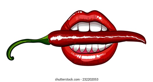 red chili pepper  lips