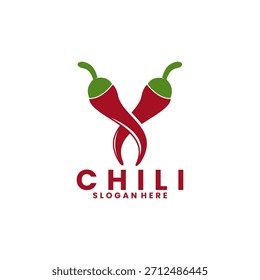 Red chili pepper logo design vector. Chili pepper logo design vector template