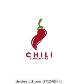 Red chili pepper logo design vector template. Chili logo design vector icon