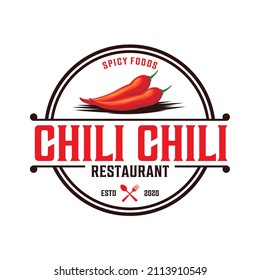 Red chili pepper logo template