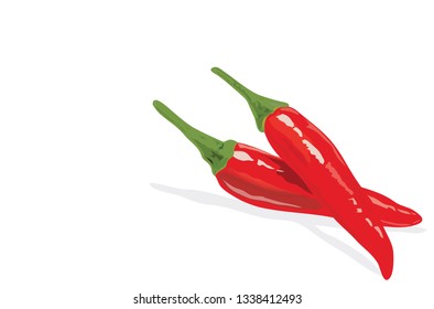 red chili pepper on white background -vector eps10.eps