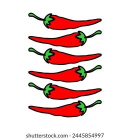 red chili pepper on a white background