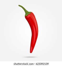 Red chili pepper on white background