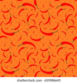 Red Chili Pepper Seamless Pattern
