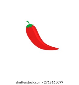 Red chili pepper vector icon isolated on white background. Spicy food symbol representing heat flavor and cooking ingredients. Ideal for restaurant branding food packaging recipes and culinary designs.