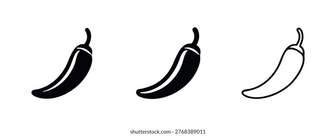 Red Chili Pepper Vector Icons: Hot and Spicy Symbols in Various Styles for Food and Flavor