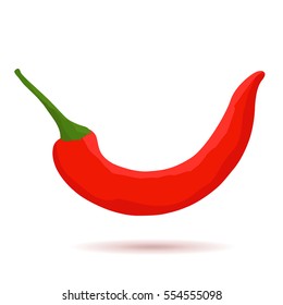 Red chili pepper. Vector illustration isolated on white background.