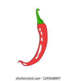 Red chili pepper vector isolated kitchen spice graphics pepperoni