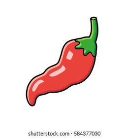Red chili pepper vector isolated.