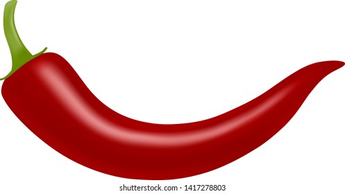 Red chili pepper in a vector on a white background.Chili pepper in the vector.