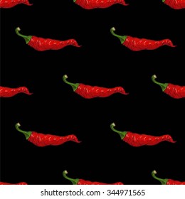 Red chili pepper  vector seamless pattern