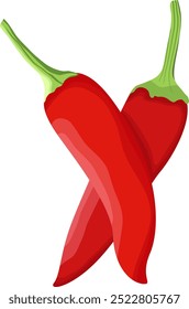 Red Chili Pepper Vegetable Illustration Isolated on White Background