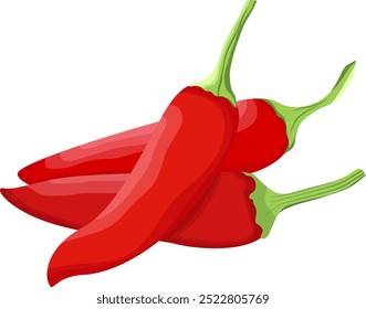 Red Chili Pepper Vegetable Illustration Isolated on White Background