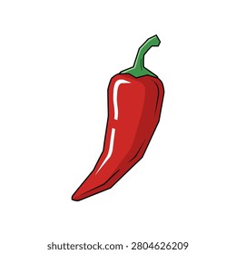 Red chili pepper vegetable isolated illustration with vegetable ingredient seasoning chilipepper capsicum nutrition