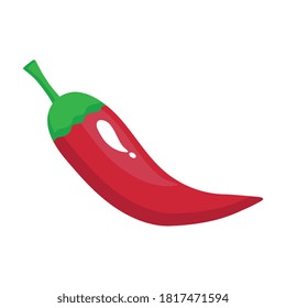red chili pepper vegetable in white background vector illustration design