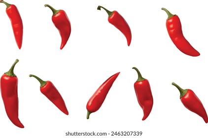 ilustración de fondo blanco de pimiento rojo