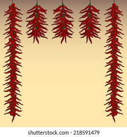 red chili peppers background - vector illustration