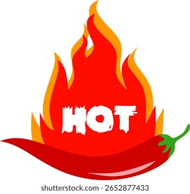 Red Chili Peppers com chamas de fogo.