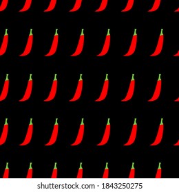 Red chili peppers seamless pattern