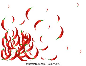 Red chili peppers in a white background.