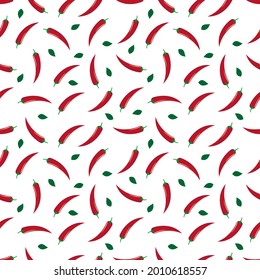red chili seamless pattern for background, fabric motif, fruit and vegetable shop wall decoration, texture, wallpaper, packaging, wrapping paper