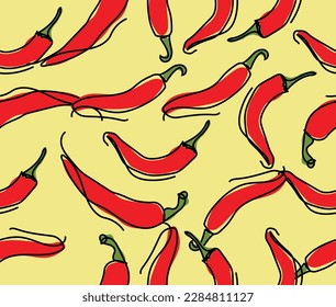 red chili seamless pattern design