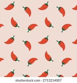 Patrón sin fisuras de chile rojo - fondo de verduras picantes