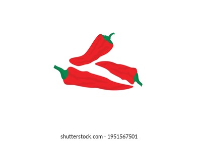 Red chili shimla mirch Vector illustration isolated on white background