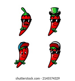red chili vector design chili cartoon