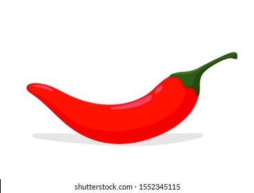 Red Chili Vector. Red hot chili pepper for spicy and spicy cooking. isolate on white background.