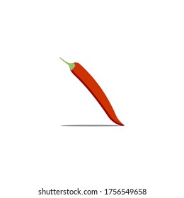 Red chili vector icon. Flat design