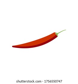 Red chili vector icon. Flat design