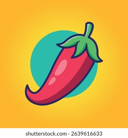 Red Chili Vector Illustration Cute Cartoonish Design
