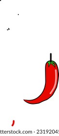 red chili vector illustration on white background