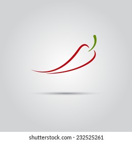 red chili vector logo of fine lines