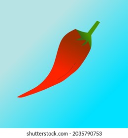 vector de chile rojo sobre fondo azul claro