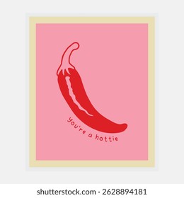 Red Chili Wall photo frames. Chili Pepper Wall art. chili pepper, art, deco poster, modern wall, vintage food illustration.