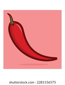 Red Chilli icon isolated vector. 