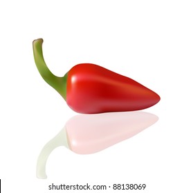 Red Chilli Isolated on White