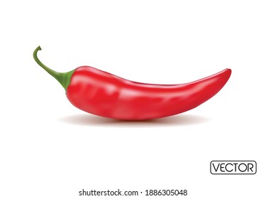 red chilli on a white background. vector eps