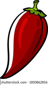 Red chilli peper, illustration, vector on white background