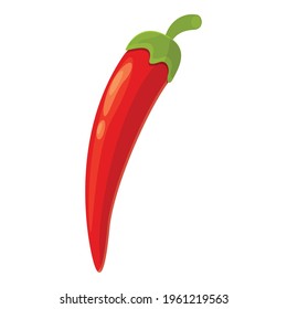 Red chilli pepper icon. Cartoon of Red chilli pepper vector icon for web design isolated on white background