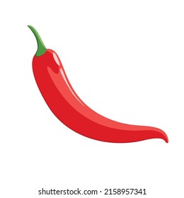 Red chilli pepper isolated on white background. 